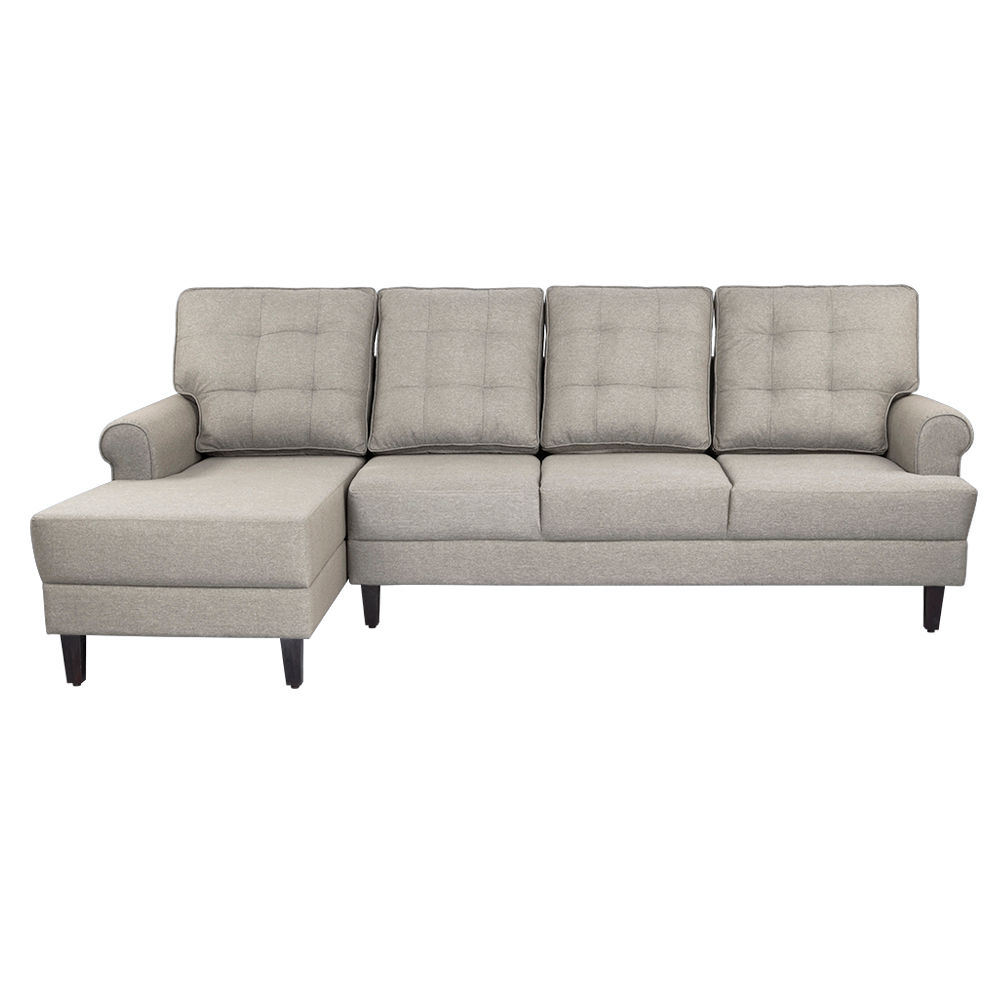 Wakefit Dreamer L - Shape Sofa Set (3 Seater + Left Aligned Chaise) - Omega Pearl